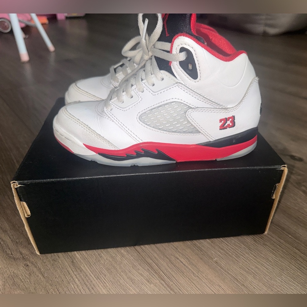 Jordan Kids Shoes White and Red
